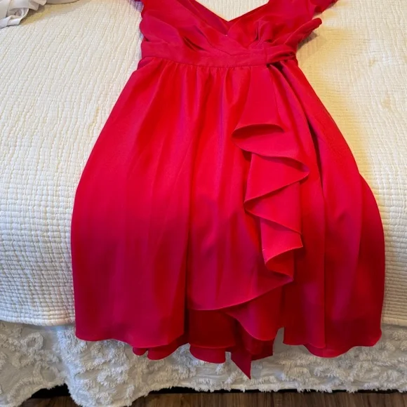 BHLDN Hitherto Anthropologie Chic Asymmetrical Red - Picture 14 of 15